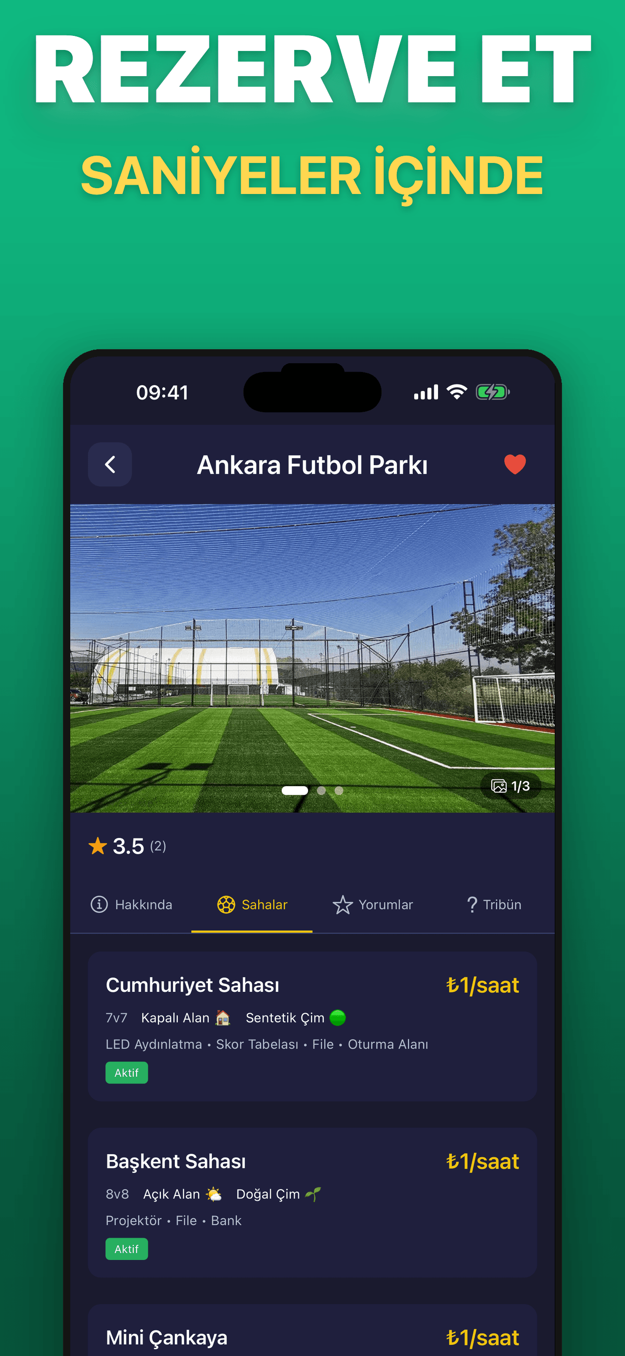 SahaGol mobil uygulama ekran görüntüsü